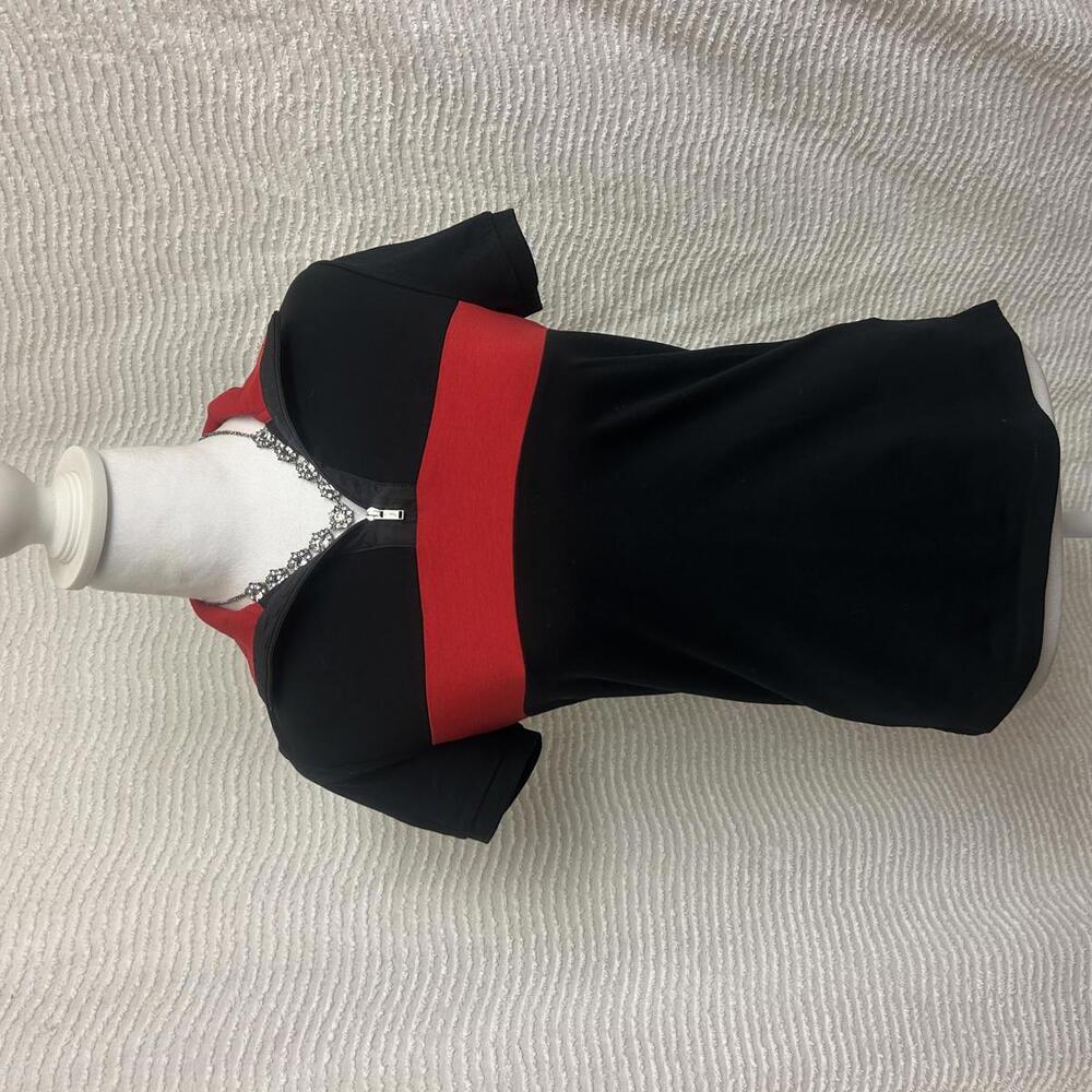 Lauren Ralph Lauren Active Polo Shirt XS Black Red Stripe Y2K Preppy